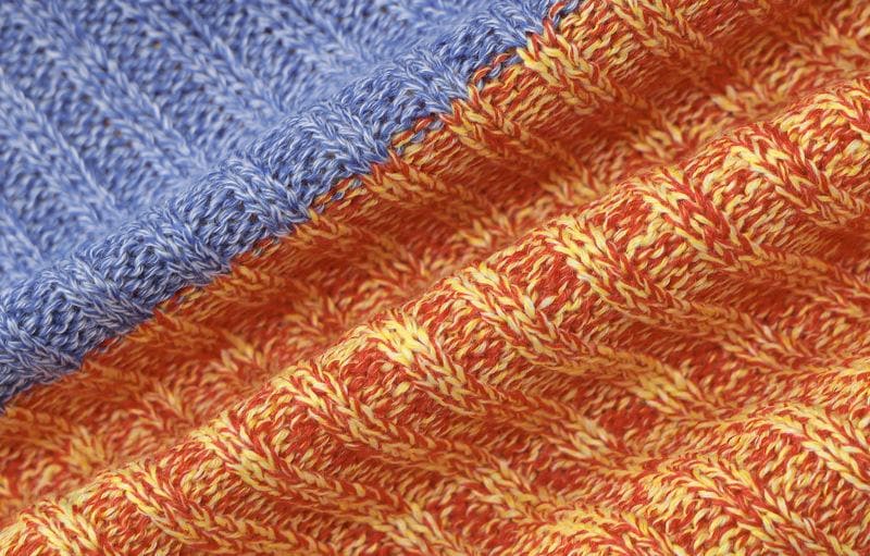 Chic Colorblock Knit Two-Piece Set: Fall Cutout Crop Top & Mini Skirt