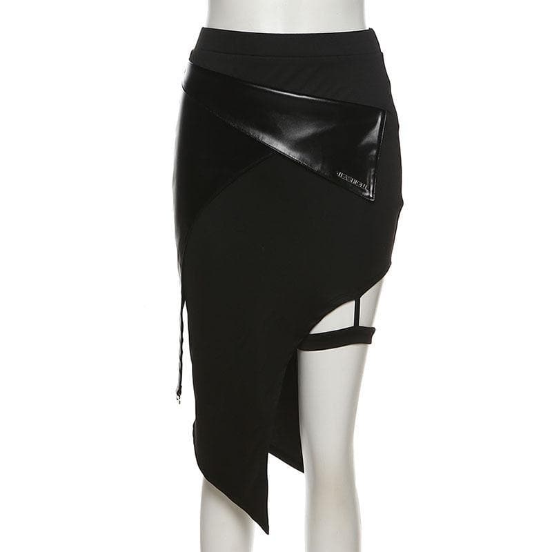 Rogue Elegance Asymmetric Garter Slit Skirt - Your Ultimate Fall & Halloween Statement Piece