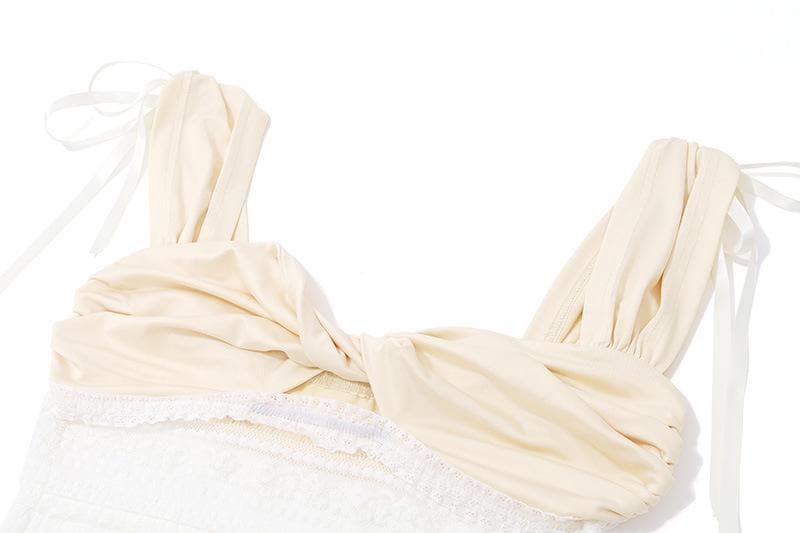 Twisted Front Lace & Ruched Top with Self-Tie Straps – Your Chic Fall Getaway Essential