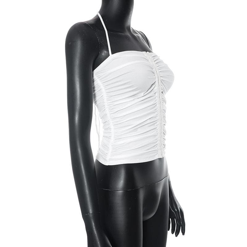 Glamorous Ruched Halter Crop Top – Your Chic Essential for Fall Parties & Nights Out