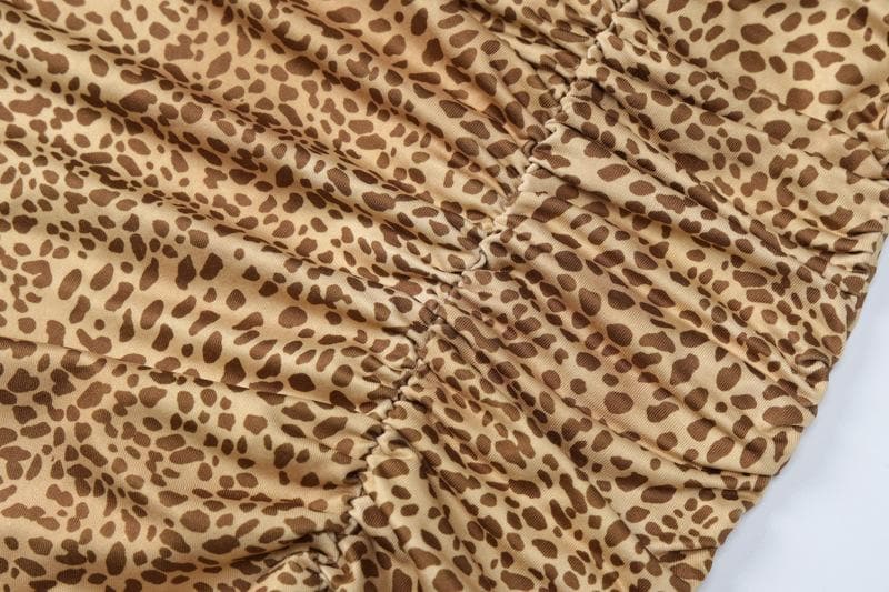 Fall Glam Alert: Leopard Print Halter Maxi Dress | Cowl Neck, High Slit & Ruched Detail