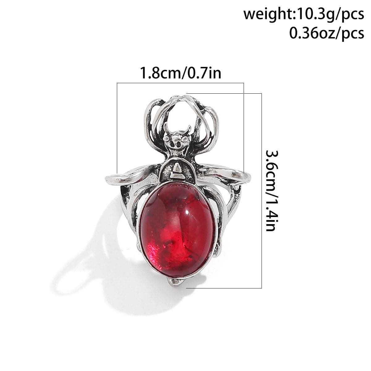 Enchanting Ruby Red Spider Statement Ring - Gothic Glam for Halloween & Fall