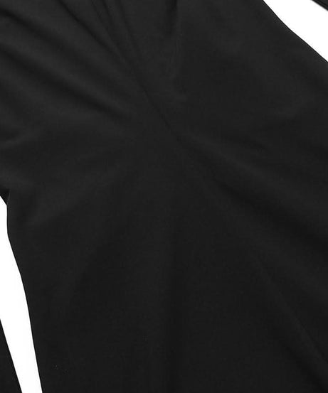 Enchanted Bell Sleeve Black Maxi Dress | Gothic V-Neck Embroidery for Fall & Halloween