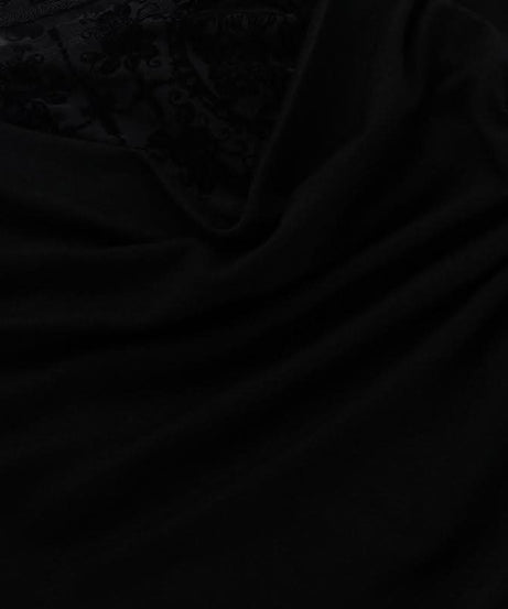 Fall Nights Edgy Chic: Black Lace & Mesh Off-Shoulder Long Sleeve Top for Women