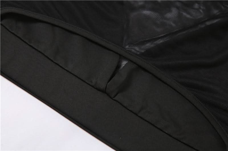 Sultry Sheer Mesh Halter Crop Top & High-Waist Leggings Set – Your Ultimate Halloween, Club & Festival Look