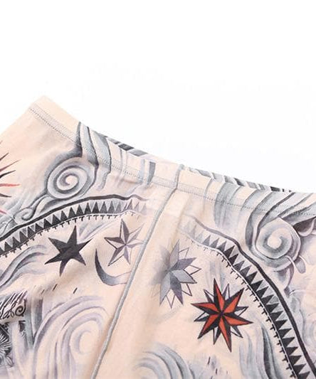Second Skin Faux Tattoo Mesh Set | Crop Top & Flare Pants | Edgy Fall & Halloween Style