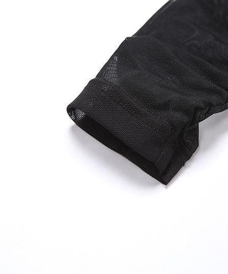 Effortless Chic Black Mesh Illusion High Neck Bodysuit | Fall & Holiday Style Essential