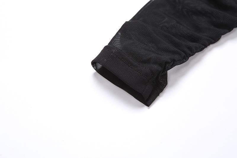 Effortless Chic Black Mesh Illusion High Neck Bodysuit | Fall & Holiday Style Essential