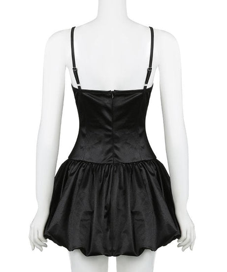 Alluring Black Lace & Satin Mini Dress - Your Perfect Halloween Party & Fall Night Out Look