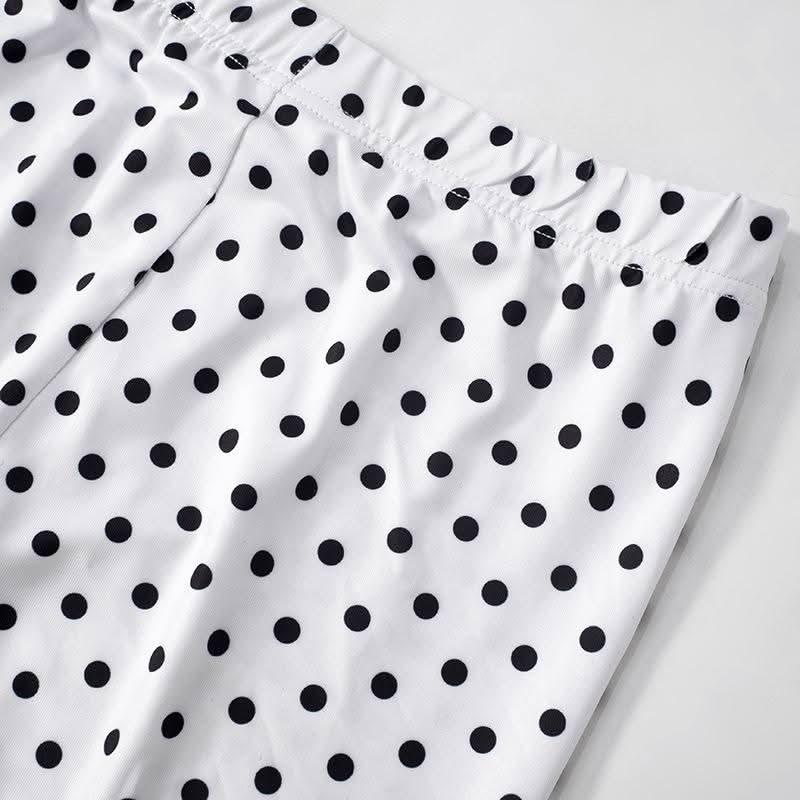 Spooky Chic Polka Dot Bow Mesh Co-ord Set - Daring Halloween & Fall Party Outfit