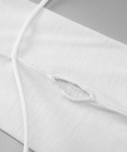 Sleek White Mock Neck Bodycon Mini Dress | Adjustable Drawstring Details for Fall Nights