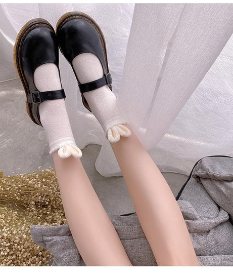 Whimsical Bunny Ears Ruffle Ankle Socks - Cozy Cute for Fall & Halloween!