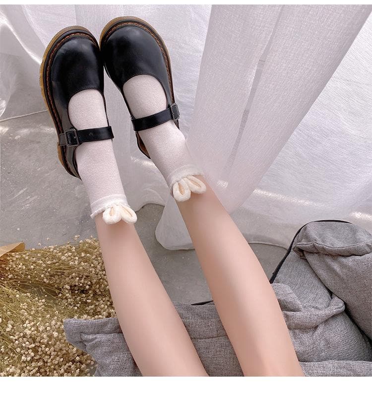 Whimsical Bunny Ears Ruffle Ankle Socks - Cozy Cute for Fall & Halloween!