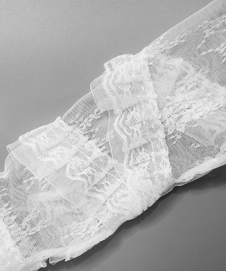 Spellbinding Gothic Lace Ruffle Thigh-High Stockings - Halloween & Dark Romance Essential