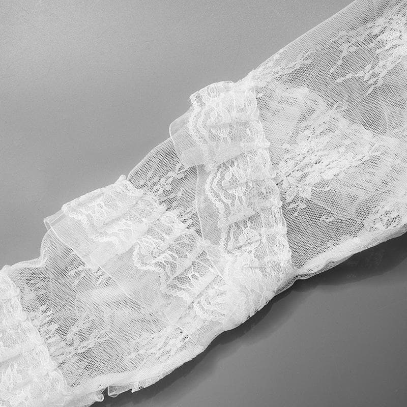 Spellbinding Gothic Lace Ruffle Thigh-High Stockings - Halloween & Dark Romance Essential