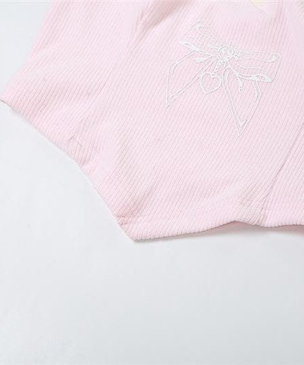 Sweetheart Coquette Pink Halter Crop Top & V-Cut Mini Skirt Set – Trendy Fall Style