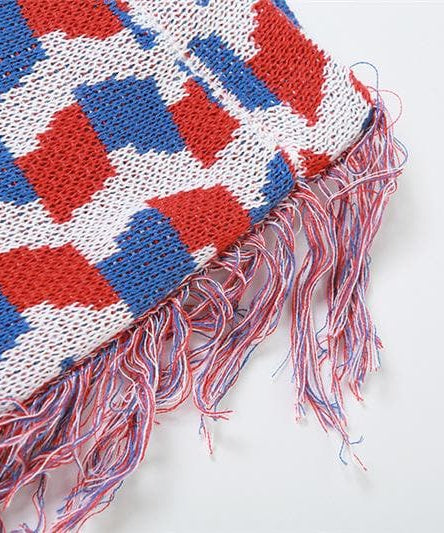 Vibrant Geo-Knit Fringe Flare Pants – Your Ultimate Fall Statement