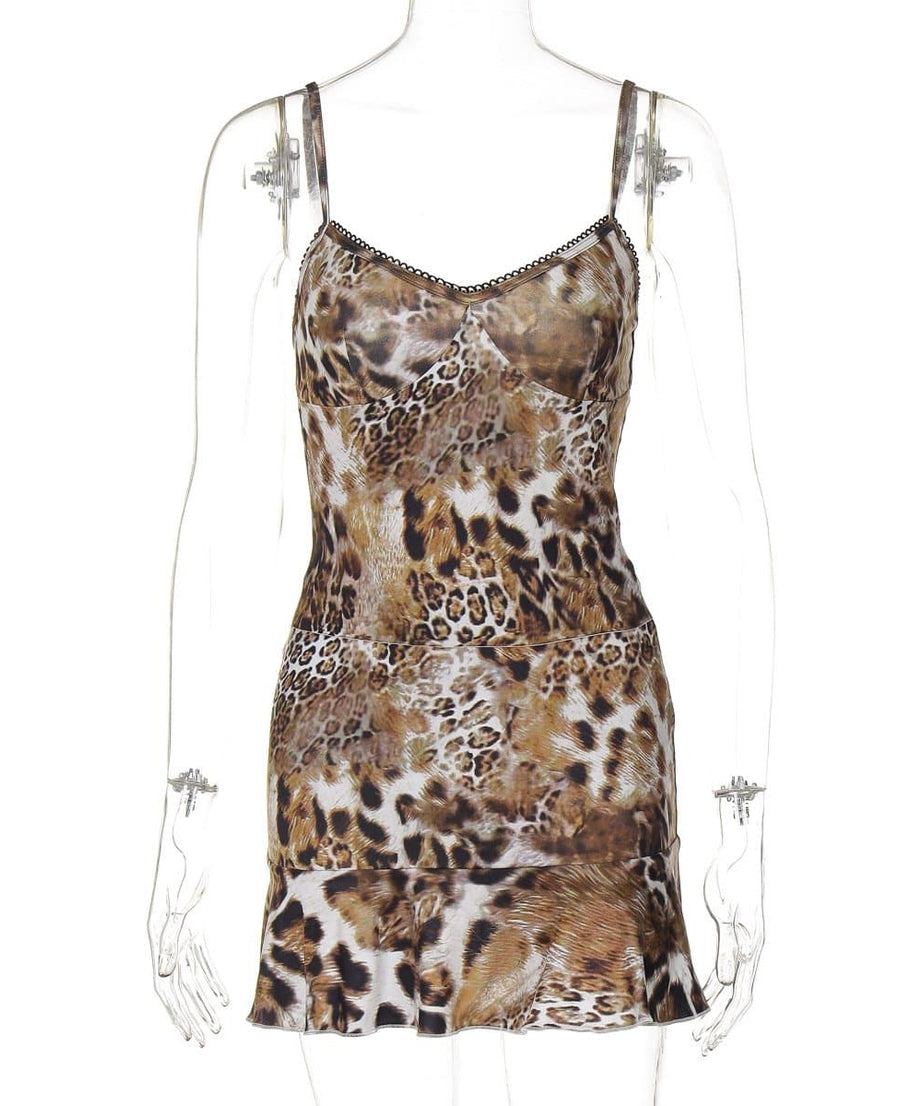 Fierce Fall Leopard Print Cami & Ruffle Mini Skirt Set | Y2K Night Out Ready
