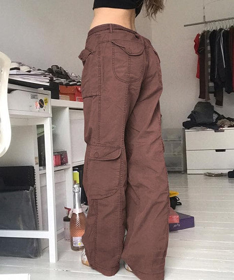 Y2K Revival Baggy Cargo Pants for Women - Effortless Fall Street Style