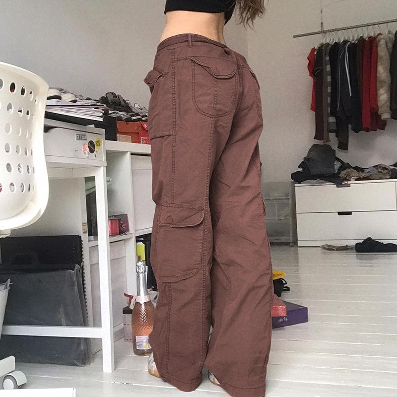 Y2K Revival Baggy Cargo Pants for Women - Effortless Fall Street Style