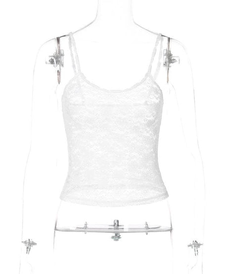 Delicate Dream: Y2K Sheer Lace Backless Cami Top – Your Go-To for Fall & Date Nights