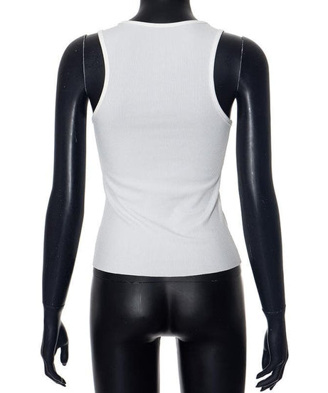 Vibrant Hibiscus Ribbed Tank Top - Effortless Fall Style & Warm-Weather Getaways