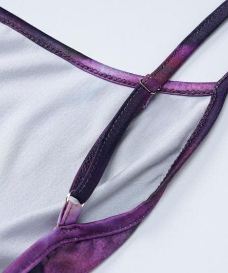 Elegant Amethyst Watercolor Maxi Dress - Square Neck Backless Slip for Fall/Holiday Season