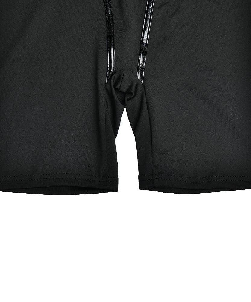 Sleek & Sculpted: High-Neck Zip-Up Contour Romper – Your Essential Fall & Halloween Statement