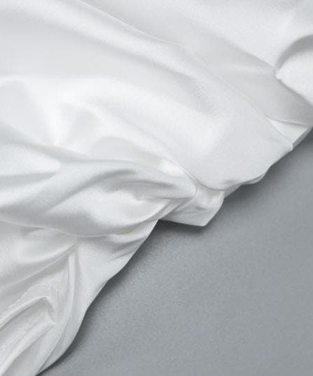 Glamorous White Satin & Lace Ruched Maxi Dress - Elegant Slit for Holiday Parties & Events