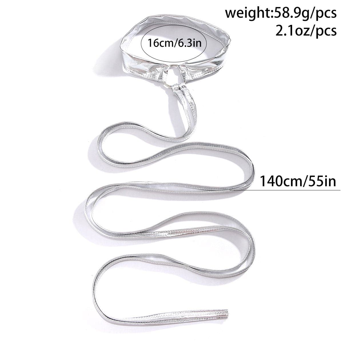 Glamorous Silver Metallic O-Ring Thigh Wraps - Dazzle This Halloween & Holiday Season!