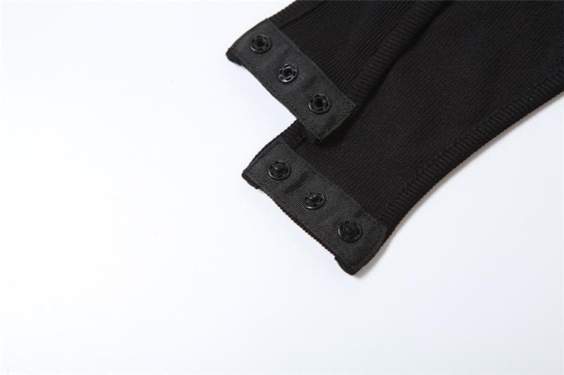 Edgy Chic Ribbed Cut-Out Bodysuit - Your Fall Statement Piece