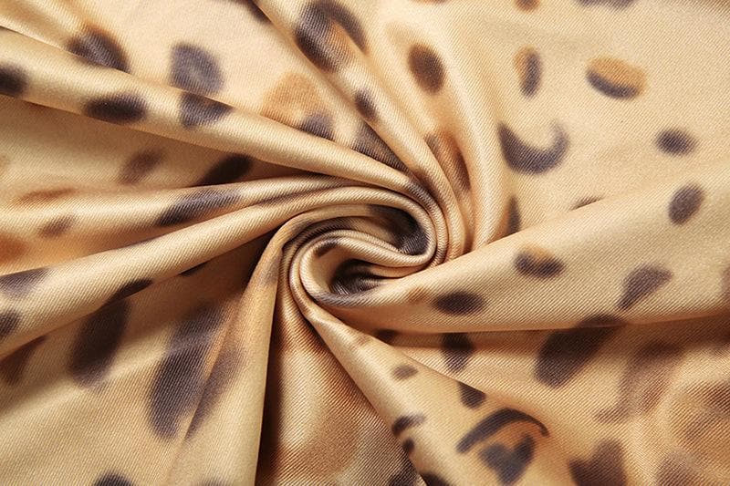 Allure & Edge: Leopard Print Halter Maxi Dress with Backless Design & Asymmetrical Lacing - Your Fall & Holiday Statement Piece