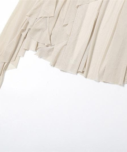 Bewitching Black Asymmetrical Mesh Midi Skirt - Edgy Fall & Halloween Essential