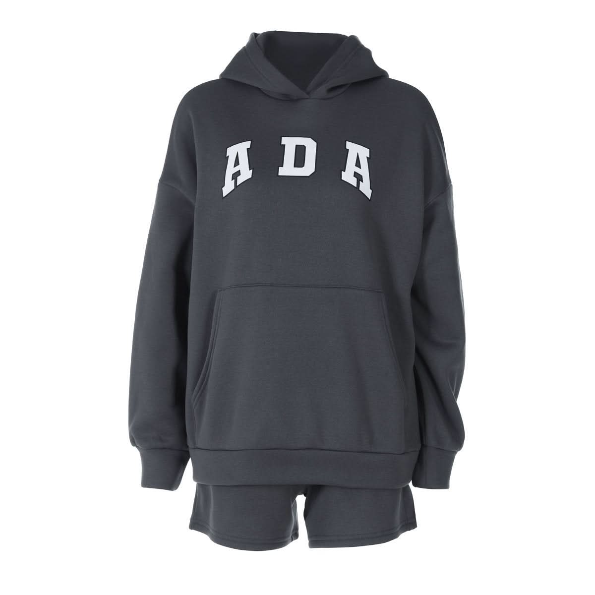 ADA Collegiate Comfort: Women's Oversized Hoodie & Shorts Lounge Set – Perfect for Fall!