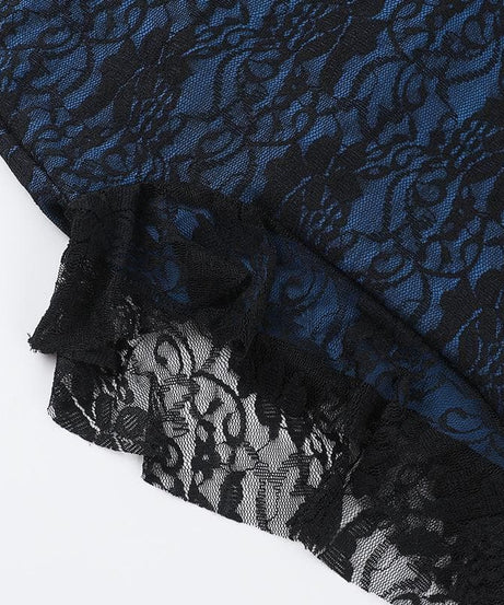 Midnight Blue Lace Halter Maxi Dress with Sassy Slit & Cut-Outs – Your Fall & Holiday Event Staple