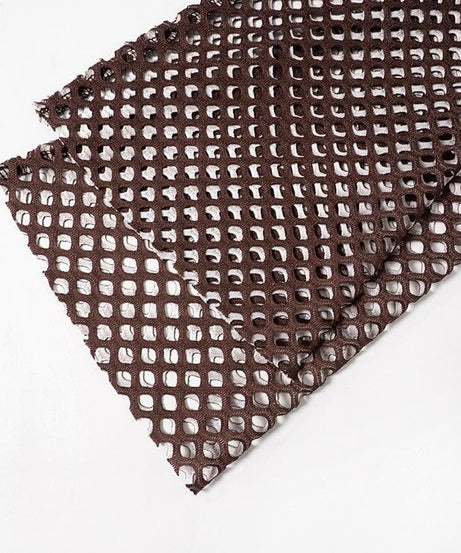 Artistic Mesh Bell Sleeve Top - Edgy Fall Graphic Long Sleeve for Women