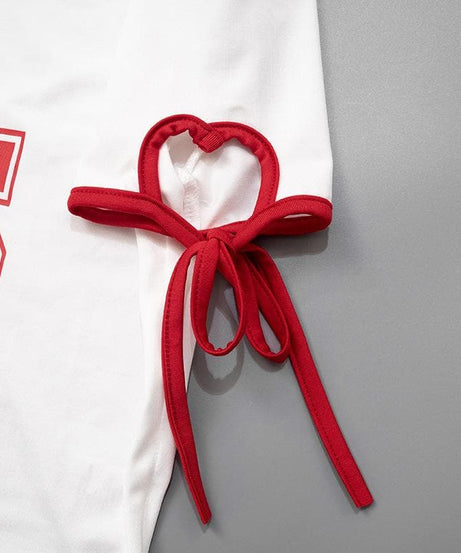 Game Day Ready '55' Crop Top | Women's Retro Ringer Tee with Chic Tie Sleeves