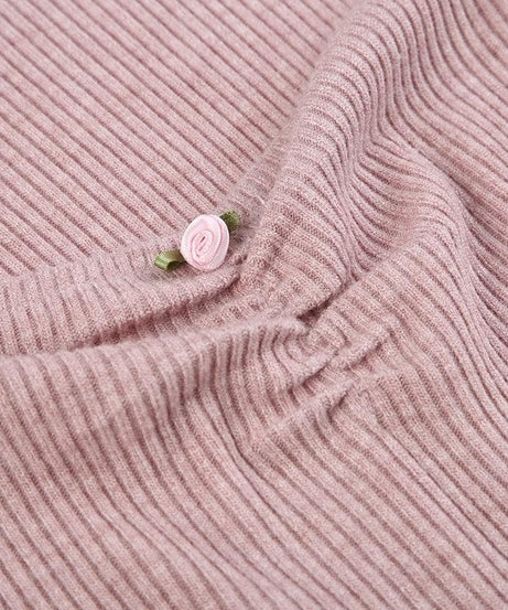 Fall Favorite: Dusty Rose Ribbed Knit Sweetheart Mini Dress | Long Sleeve Bodycon with Flirty Ruffle Hem