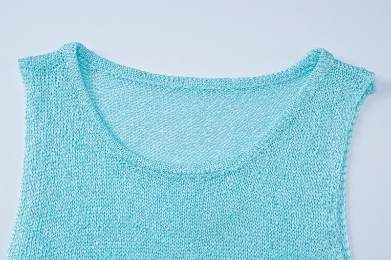 Aqua Shimmer Knit Mini Dress – Your Fall Layering & Party Essential