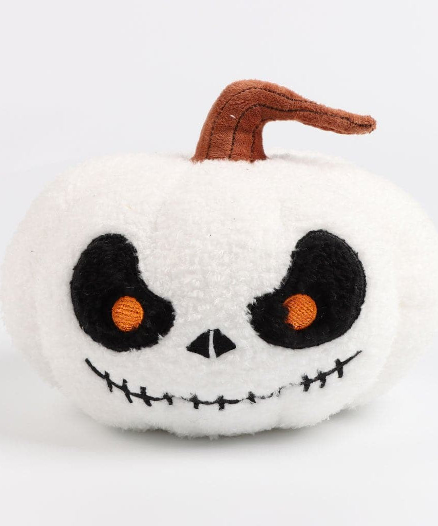 Adorable Spooky Chic White Jack-o'-Lantern Plush – Your Must-Have Halloween & Fall Decor Accent