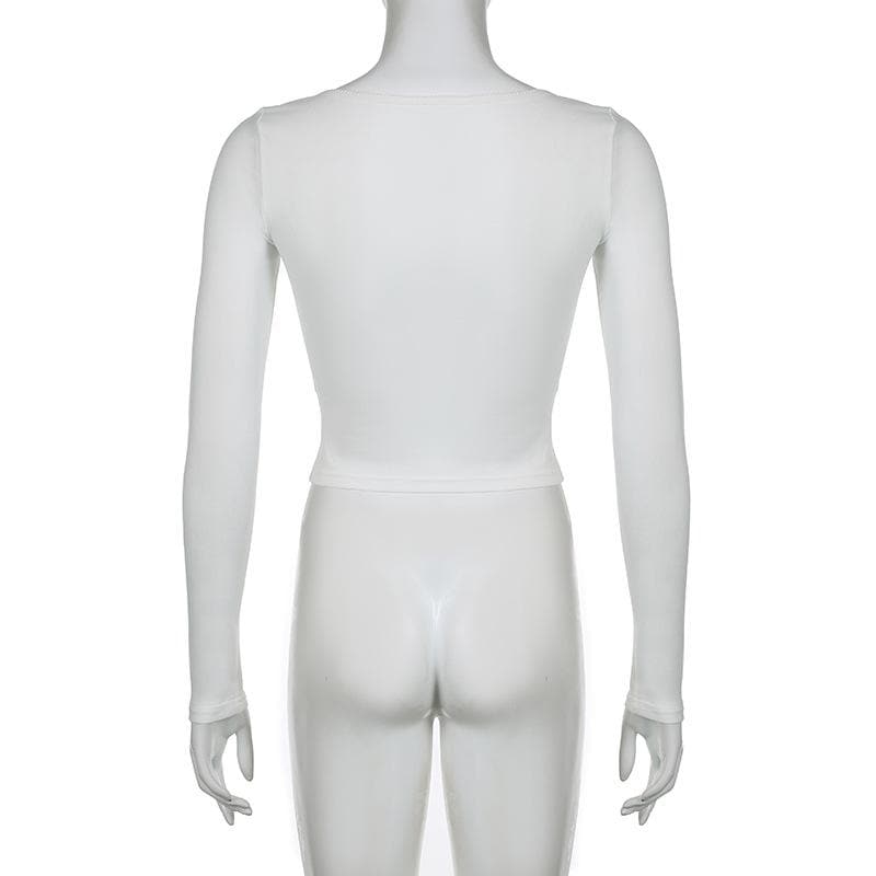 Sweetheart Square Neck Long Sleeve Top with Dainty Pink Bows - Your Perfect Fall Staple