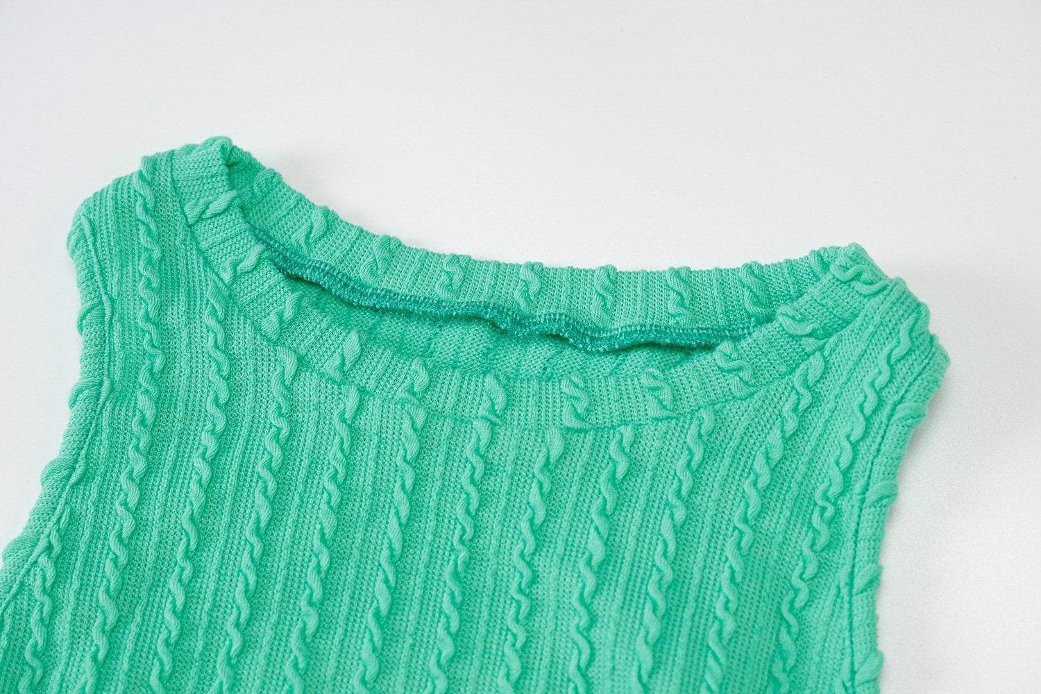 Mint Green Ribbed Knit Sleeveless Midi Dress - Effortless Fall Chic & Versatile