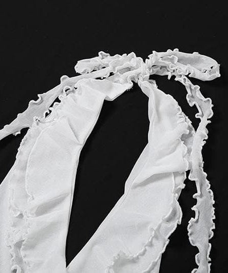 Y2K Inspired Sheer Ruffle Halter Crop Top - Flirty V-Neck Mesh Top for Fall Nights & Vacations