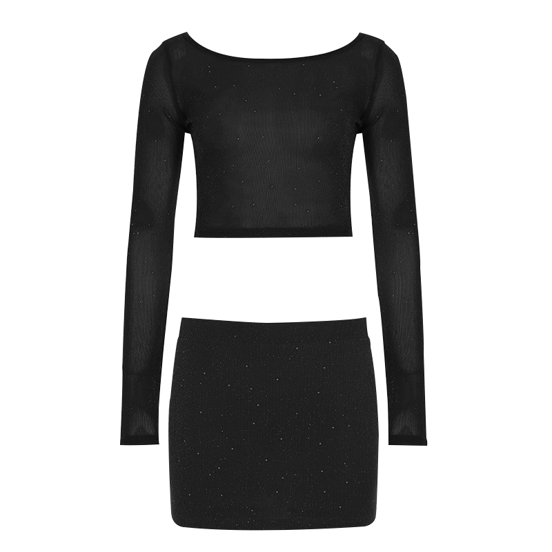 Dazzling Burgundy Sparkle Crop Top & Mini Skirt Set - Your Fall & Holiday Glam Go-To