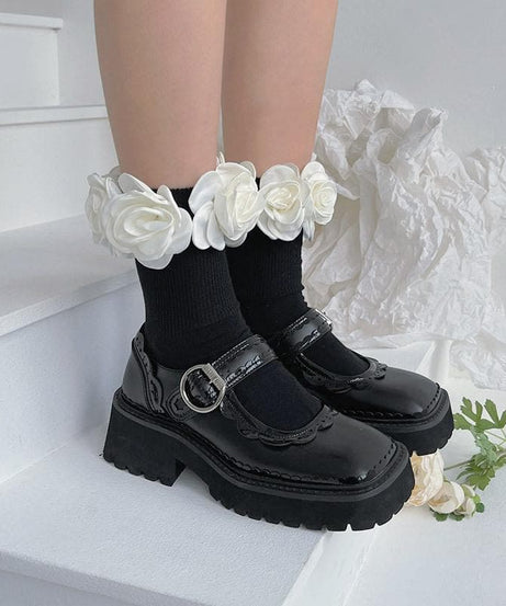 Coquette Rose Applique Ankle Socks - Whimsical Fall & Halloween Style for Women