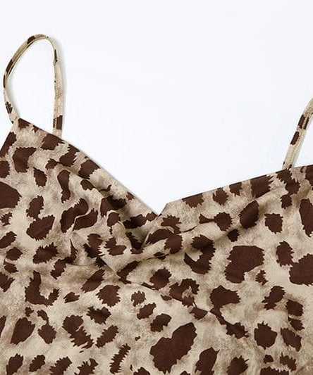 Autumn Allure: Leopard Print Cowl Neck Cami Maxi Dress - Your Fall & Holiday Statement