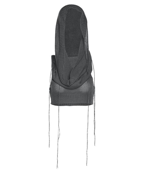 Edgy Knit Sleeveless Hooded Crop Top for Fall – Chic Streetwear Essential
