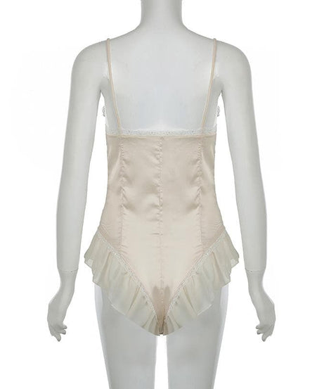 Luxurious Lace & Satin Bodysuit - Your Essential for Fall Layering & Holiday Glam