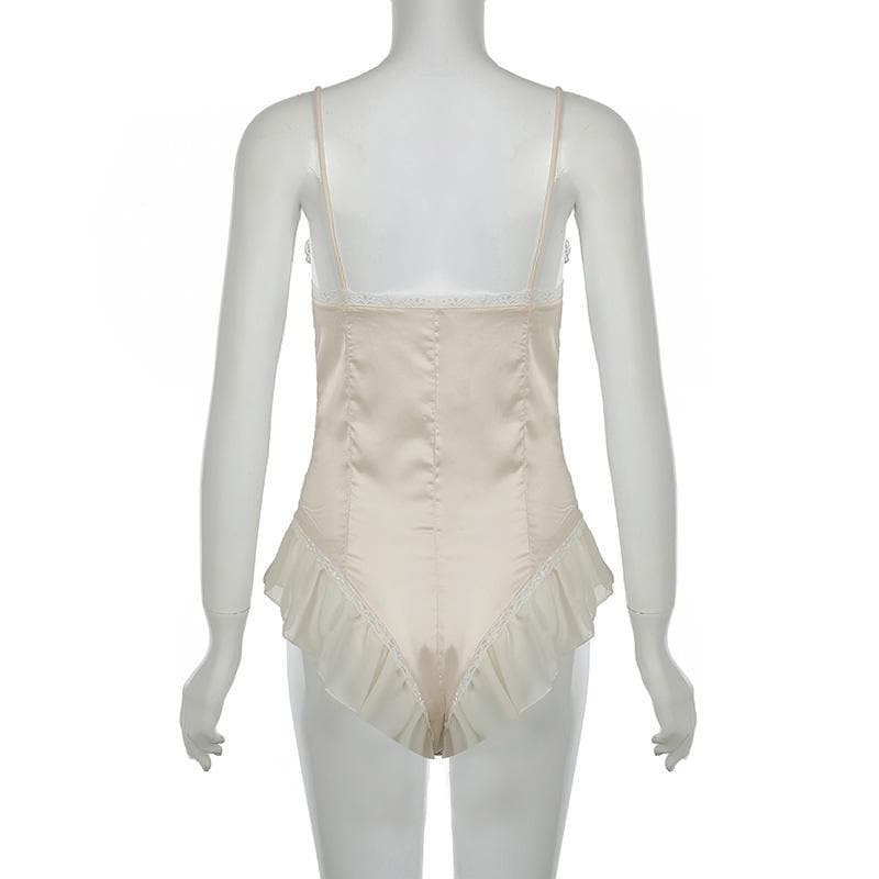 Luxurious Lace & Satin Bodysuit - Your Essential for Fall Layering & Holiday Glam