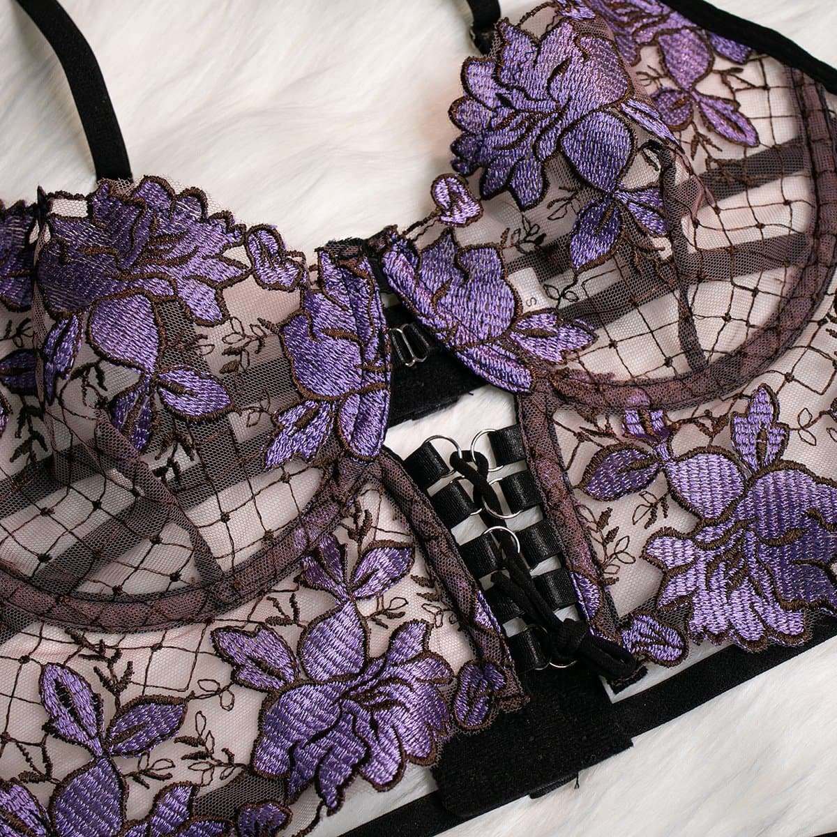 Mystique Bloom Chain & Mesh Garter Lingerie Set - Ignite Your Fall Nights